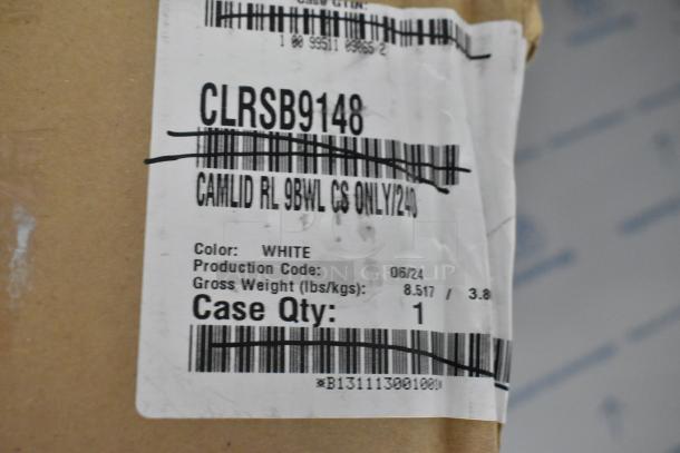 BRAND NEW Cambro CLRSB9148 Camlid, Shoreline Collection, Speckled White, 240 per case. Scratch and Dent condition.