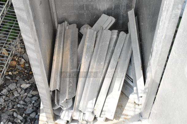 Lockwood metal commercial enclosed pan rack, visible interior components, door issue noted.