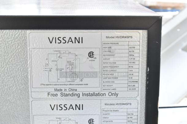4 mini coolers: Vissani HVDR45PS, EdgeStar CMF151L, Galanz GLR33MBKE23, GE WMR04GAZABB. 115V, 1 phase. Includes label details.