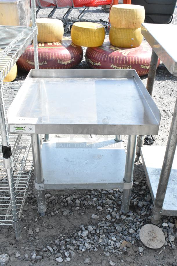 Regency 600ES2424G stainless steel equipment stand with metal undershelf. Durable, ideal for kitchens, NSF certified.