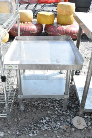Regency 600ES2424G stainless steel equipment stand with metal undershelf. Durable, ideal for kitchens, NSF certified.