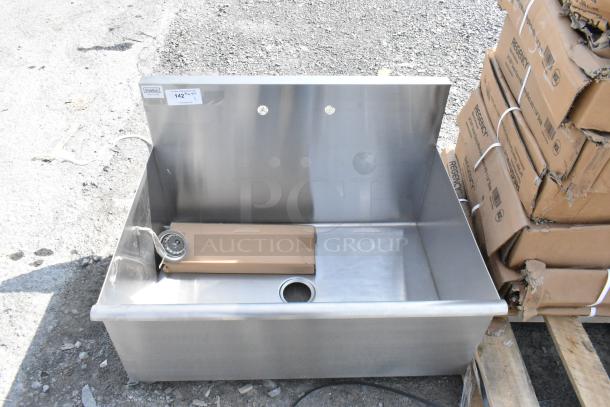 BRAND NEW SCRATCH AND DENT Steelton 522US13624 36" x 24" x 14" stainless steel utility sink, faucet-ready, no legs.