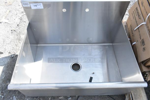 Brand new Steelton 522US13624 36"x24"x14" utility sink, stainless steel, scratch and dent, 8" center faucet holes, no legs.