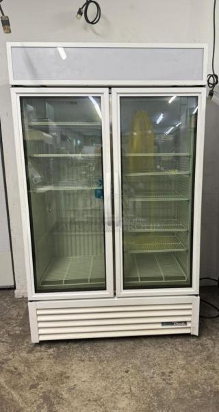 2023 True GDM-43F-HC~TSL01 display freezer, black, dual swing doors, bottom mount compressor, 47 1/8", 115v.