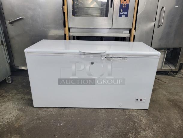 GE 65 Inch Chest Freezer, Model FCM16SLB, 15.7 Cu. Ft., Energy Star Rated, tested and working, pristine condition.