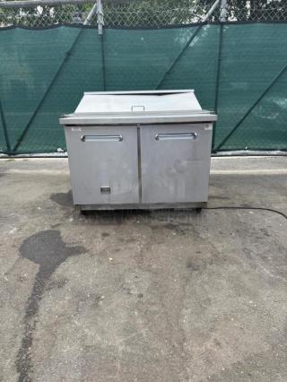 Kelvinator KCHMT48.18 48" Mega Top Sandwich/Salad Prep Table with refrigerated base, stainless steel, dual doors, 115v.