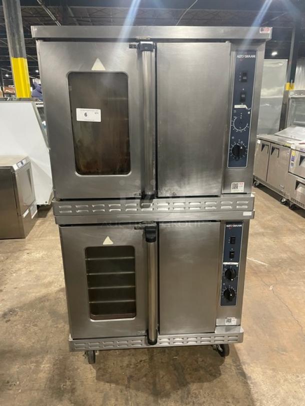 Alto-Shaam ASC-4G stainless steel double convection oven, thermostatic controls, wired rack, on casters, model 2019.