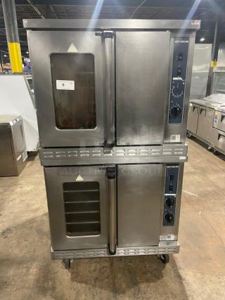 Alto-Shaam! 2019! Late Model! Platinum Series Commercial Stainless Steel Natural Gas Powered Double Stacked Convection Oven! With Thermostatic Controls! With Wired Oven Rack! Model: ASC-4G SN: 2640432-000/2640433-000! 120V 1 Phase! On Casters! 2X Your Bid Makes One Unit! - Item #1203104
