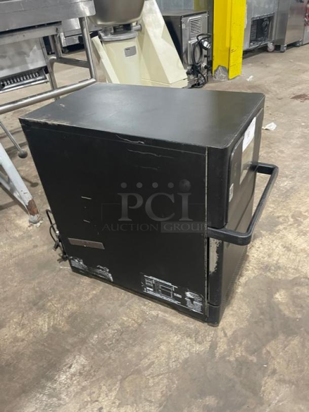 MerryChef Eikon E2S black countertop high-speed rapid cook oven, electric, 208/240V, used condition.