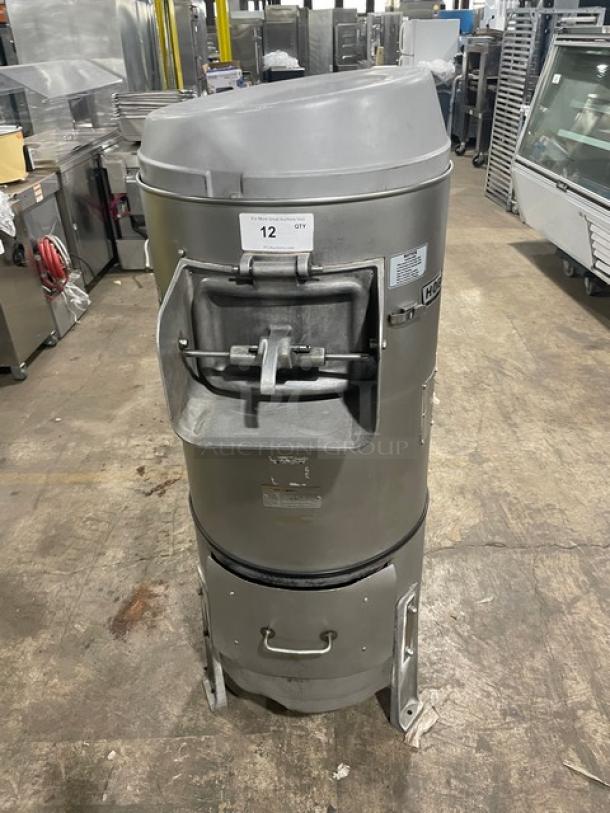 Hobart Commercial Potato Peeler Model 6460C, 60 lb. capacity, electric, on stand. Used, working condition, 115V, 1 phase.