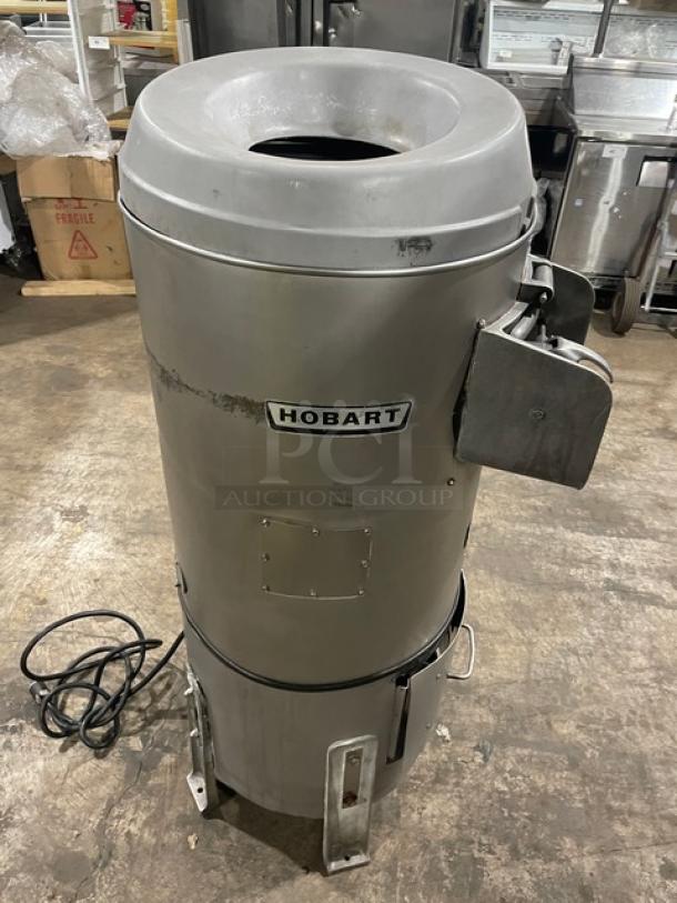 Hobart 6460C commercial potato peeler, 60 lb capacity, electric, on legs, features visible label, 115V, used condition.