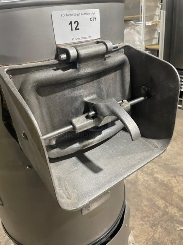 Hobart Model 6460C heavy-duty commercial potato peeler, 60 lb capacity, electric 115V, on stand, working condition, clean exterior.