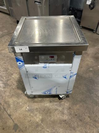 Commercial Stainless Steel Electric Powered Single Cold-Plate Rolled/Fried Ice Cream Machine! With Digital Push Button Controls! Model: K06005! 110V! On Casters! - Item #1203112