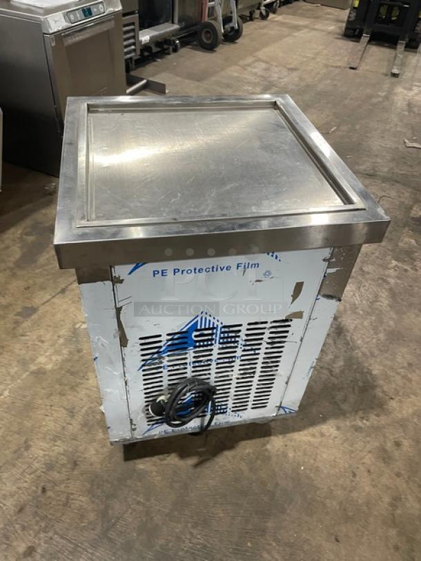 Commercial stainless steel single cold-plate ice cream machine, model K06005, with digital controls and casters. 110V.