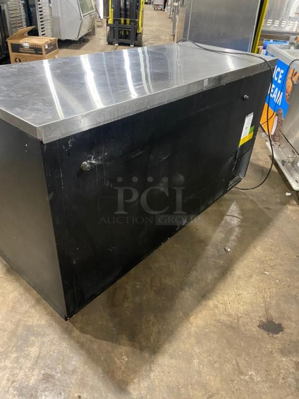 Asber Commercial Black 2-Door Refrigerated Back Bar Cooler ABBC68, stainless steel top, poly coated wire rack, 115V, 1 phase.