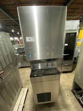Hoshizaki Commercial Stainless Steel Electric Powered Air-Cooled Ice Making/Dispensing Machine! With Water Dispenser! Model: DT-400BAH-OS SN: V10141J! 115-120V 1 Phase! On Legs! - Item #1203130