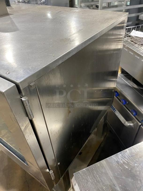 Alto-Shaam Combitherm 714MLG combi oven in stainless steel, features natural gas power, wired racks, probe, and single undershelf.
