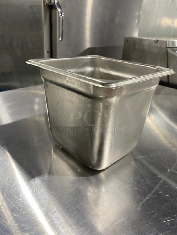 Commercial stainless steel steamtable pan, durable, used condition, suitable for hotel or catering use.