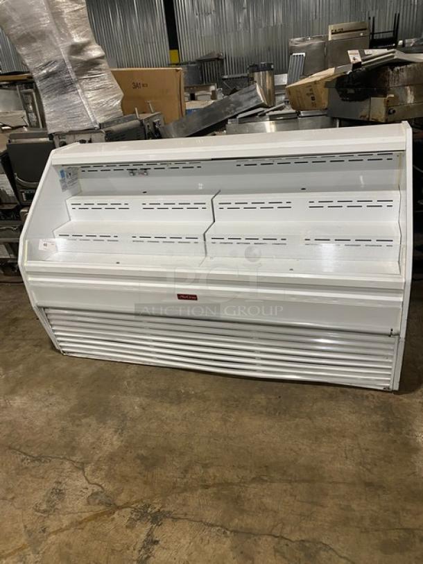 McCray S32E-6-LED grab-n-go display case, white, multi-tier, refrigerated, model S32E6LED, lightly used condition.