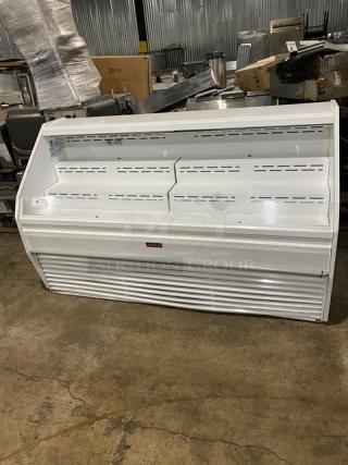 McCray S32E-6-LED grab-n-go display case, white, multi-tier, refrigerated, model S32E6LED, lightly used condition.