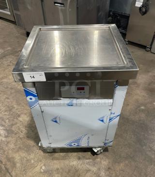 Commercial Stainless Steel Electric Powered Single Cold-Plate Rolled/Fried Ice Cream Machine! With Digital Push Button Controls! Model: K06005! 110V! On Casters! - Item #1203112