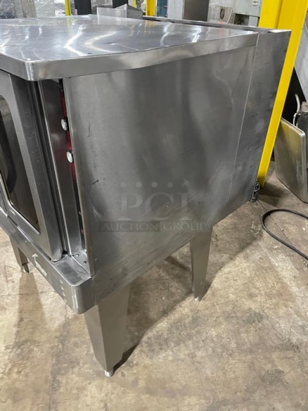 Southbend Marathoner Gold Series stainless steel convection oven, electric, with thermostatic control, on legs, good condition.