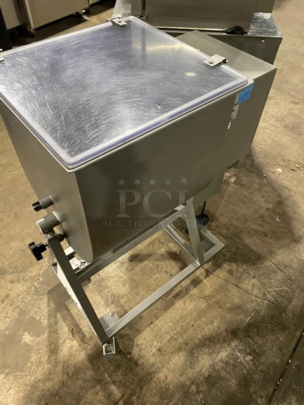 Tre Spade/Omcan MX-50 commercial meat mixer, heavy-duty, free-standing, 2020 model, stainless steel, on casters, 220-240V.