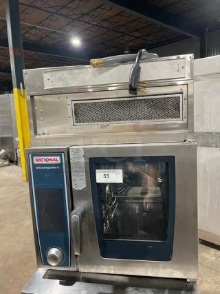 Rational SelfCookingCenter XS Series Combi Oven, Model SCCXS62/3EUV+, stainless steel, electric, with exhaust hood, 208V 3 Phase.