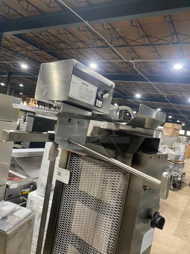 2022 Inoksan PDG105MN commercial stainless steel doner kebab machine, natural gas-powered, with 5 double burners.