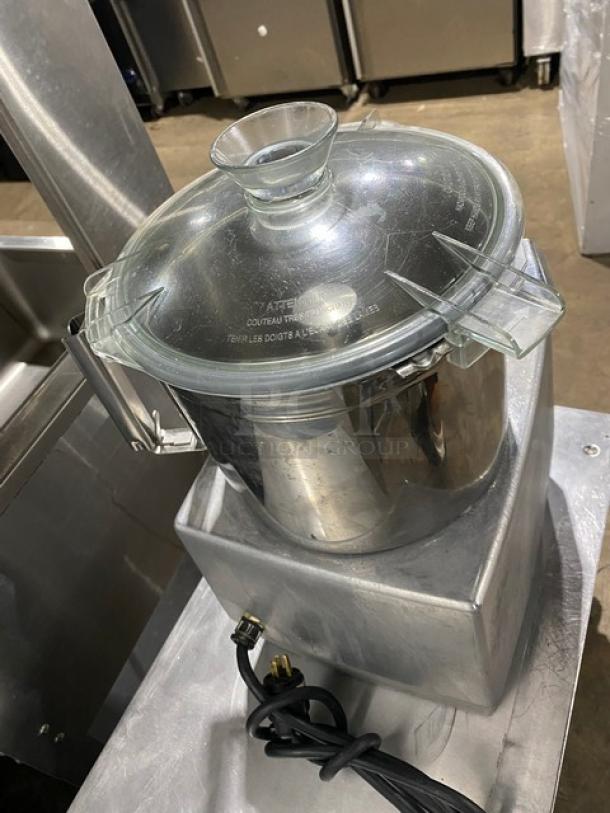 Robot Coupe R602VV commercial food processor with 7 qt. stainless steel bowl, lid, and power cord. Excellent condition.