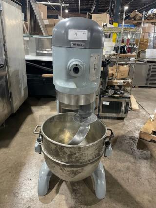 Hobart Commercial Electric Powered Heavy Duty 60 Qt. Planetary Mixer! With Stainless Steel Mixing Bowl! With Spiral Dough Hook Attachment! Model: H-600 SN: 1661999! 208V 3 Phase! On Legs! - Item #1202908