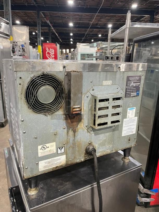 TurboChef NGC ventless rapid cook oven on double undershelf cart. Stainless steel, electric, digital controls. Used condition.