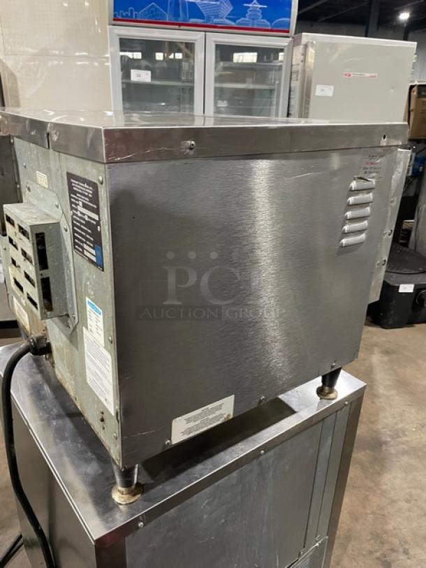 TurboChef NGC Stainless Steel Electric Ventless Rapid Cook Oven on Double Undershelf Cart, Digital Controls, 208/230-240V, on Casters.