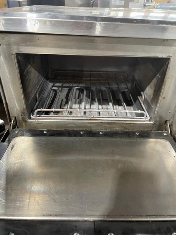 TurboChef NGC stainless steel rapid cook turbo oven, digital controls, ventless, on double undershelf cart, model NGCD643446.