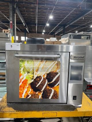 MerryChef Eikon E3 rapid cook oven, stainless steel, 2017 model, EasyTouch touchscreen, SN 170521091571, 208/240V, 2 Phase.