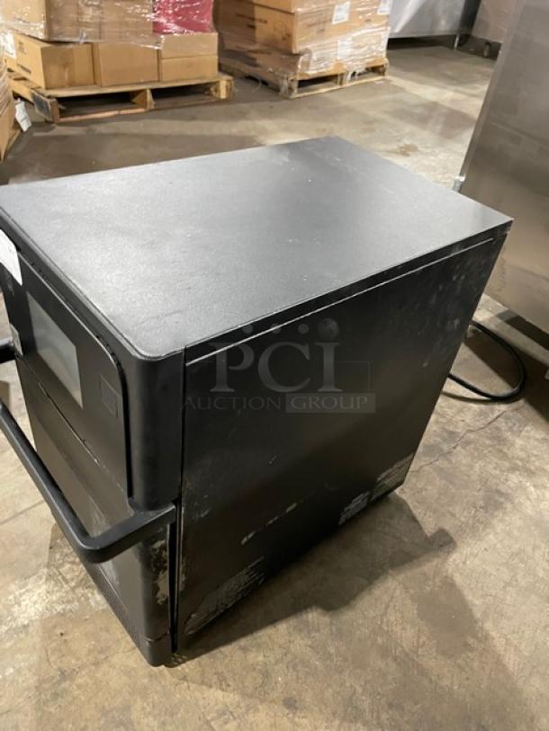 MerryChef Eikon E2S commercial black electric countertop rapid cook oven, 208/240V, 1 phase, good condition.