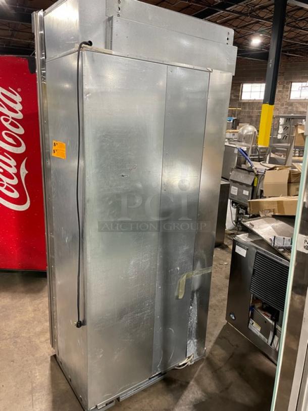Viking Professional stainless steel refrigerator freezer combo, single door, single drawer, adjustable shelves, poly coated basket.