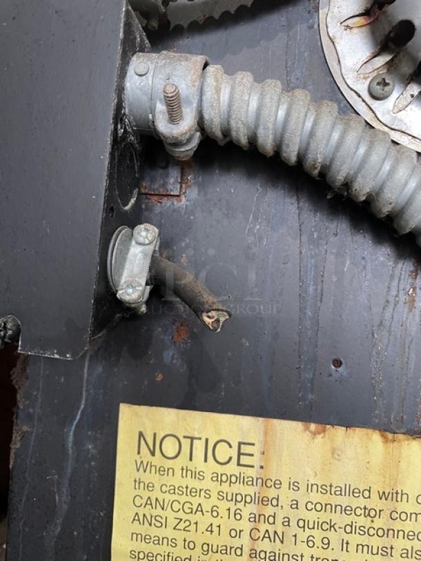 Blodgett Solid State Series convection oven wiring and connection details with visible notice label on panel.