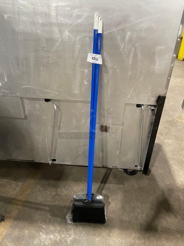 Carlisle Duo-Sweep Blue Light Industrial Broom, Model 3686403, new condition with label.