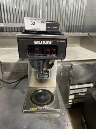 Bunn Commercial Stainless Steel Electric Powered Countertop Low-Profile Pour-Over Coffee Brewer! With 3 Warmers! Model: VP17-3 SN: VP17256079! 120V 1 Phase! - Item #1204398