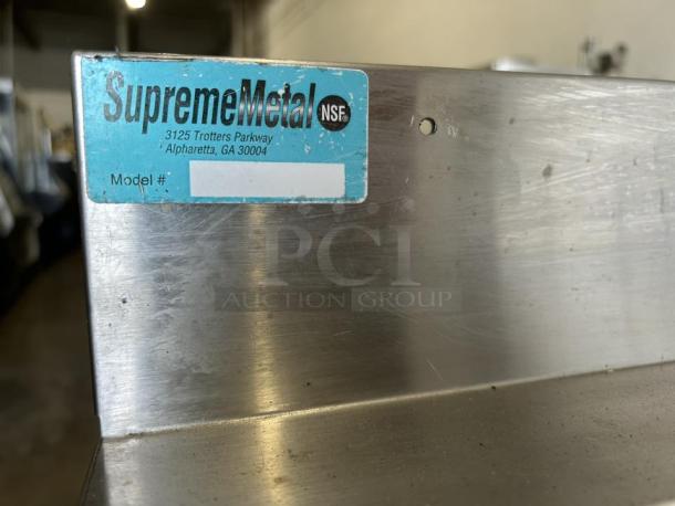 Supreme Metal 3 Compartment Bar Sink, fully tested, awesome condition, NSF certified. Visible label with brand and location.