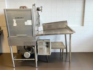 ALL STRONG stainless steel right drain board, fully tested, working, pairs with lot 3. Markings show Hobart label.