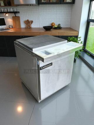Continental SW27-12M Mighty Top sandwich prep unit, 27", 7.4 cu ft, stainless steel, fully tested, label visible.