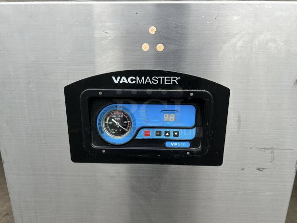 VacMaster VP540 commercial chamber vacuum sealer, excellent condition, visible controls; model label displayed.