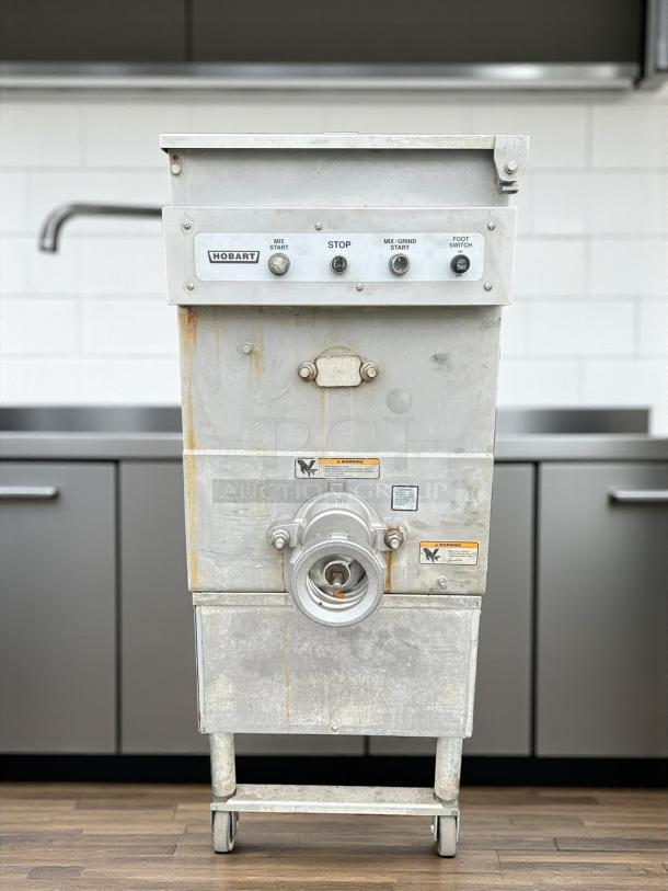 Hobart 4246-2 #32 meat grinder/mixer, 7.5 hp, fully tested, excellent condition, visible control panel with mix/grind options.