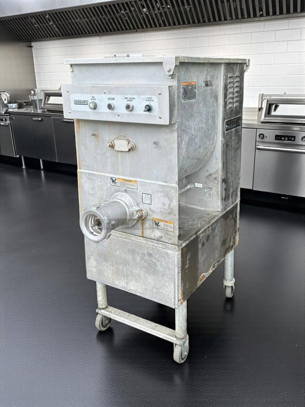 Hobart 4246S #32 Meat Grinder/Mixer, 7 1/2 hp, fully tested, excellent condition, control panel visible, industrial design.