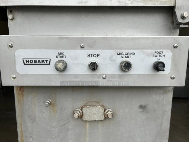 Hobart 4246-2 #32 Meat Grinder/Mixer panel with controls and branding in good condition.