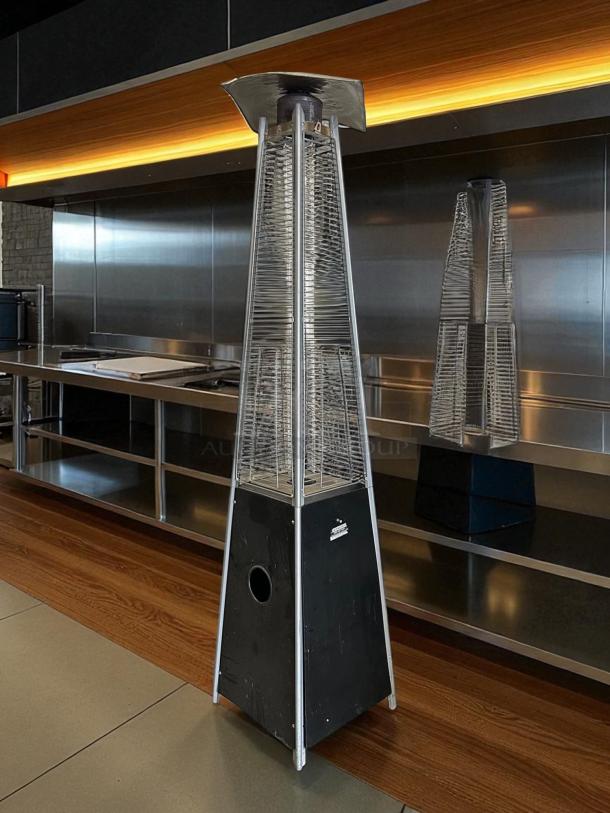 Legacy Heating Pyramid 40,000 BTU Propane Patio Heater, Model CAPH-GT-SS. Stainless steel, fully tested, excellent condition.