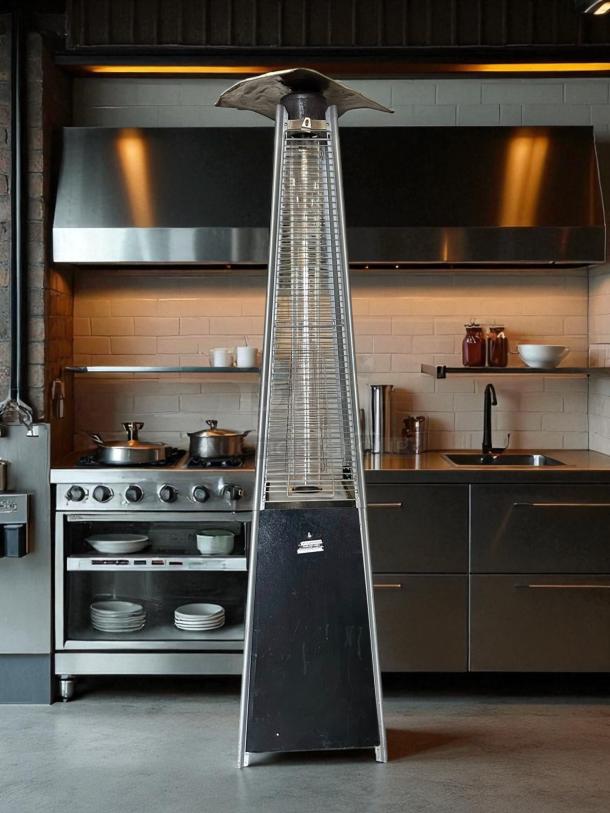 Legacy Heating Pyramid CAPH-GT-SS propane patio heater, 40,000 BTU, stainless steel, excellent condition, tested working.