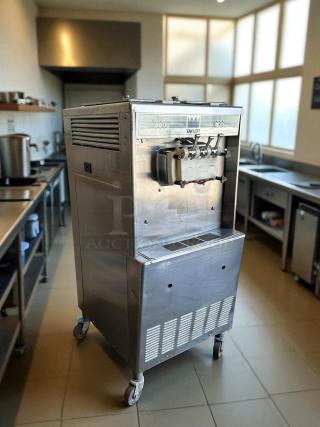 Taylor Y339-27 Gravity Ice Cream Machine in stainless steel, 208/230V, 1 phase, on casters, not tested, sold as-is.